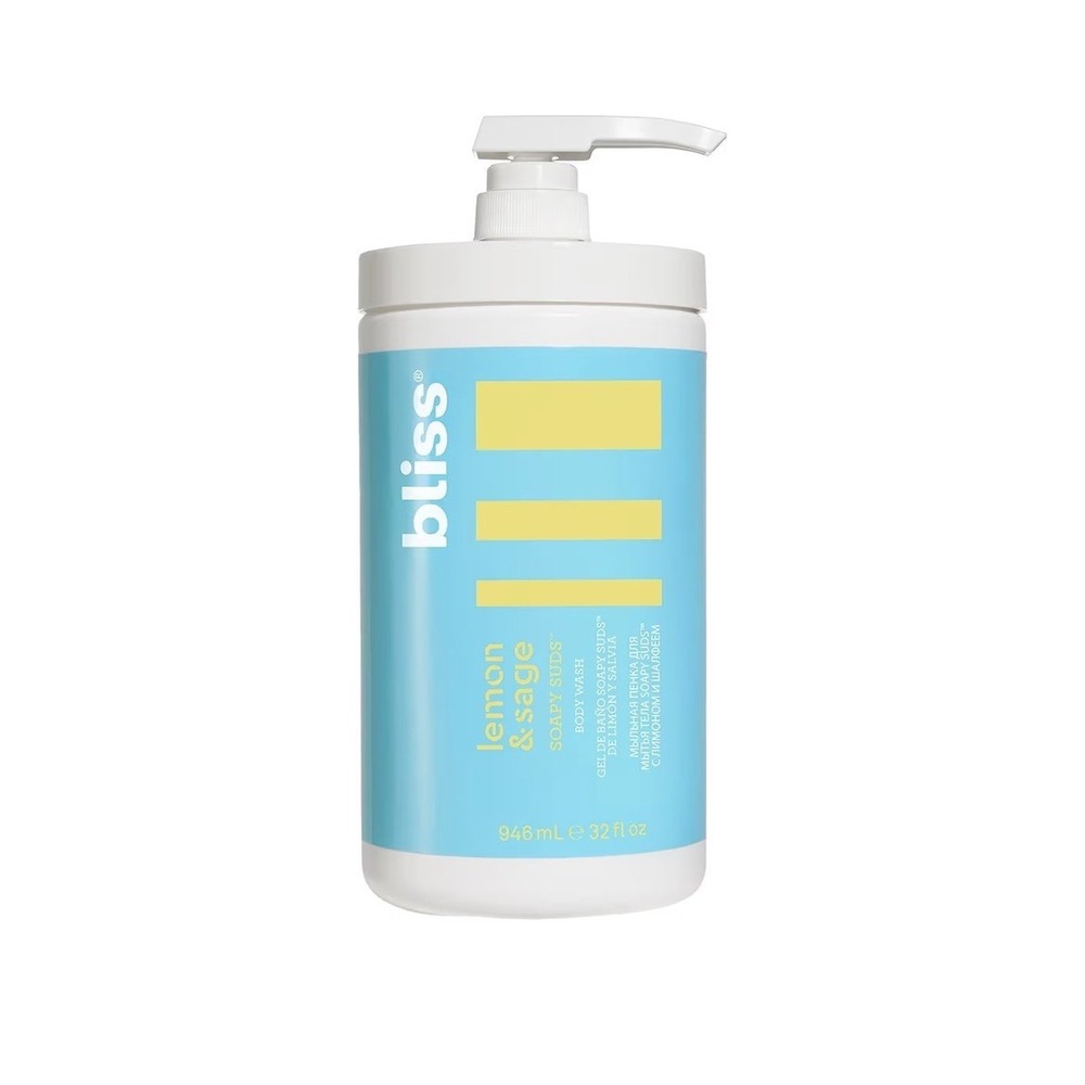 Bliss Soapy Suds Body Wash - Lemon & Sage - 32 Fl Oz - Gentle, Hydrating, Vegan